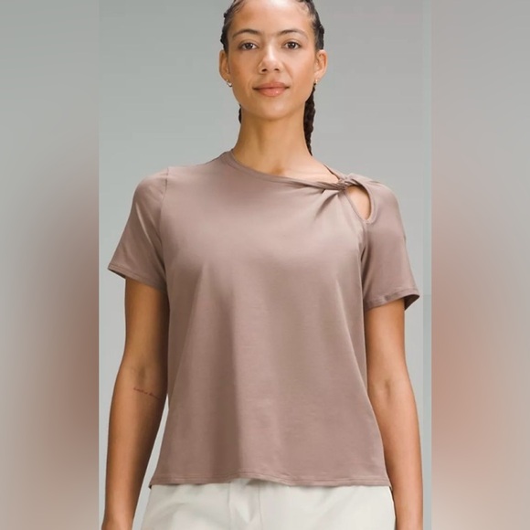 lululemon athletica Tops - EUC Lululemon Cotton Shoulder-Twist T-Shirt, M, Taupetastic